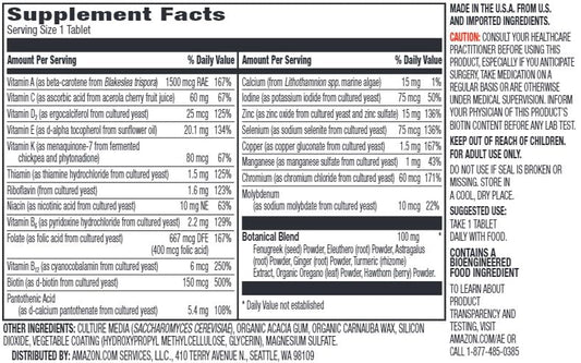 Tabletas multivitamínicas veganas 65 unidades