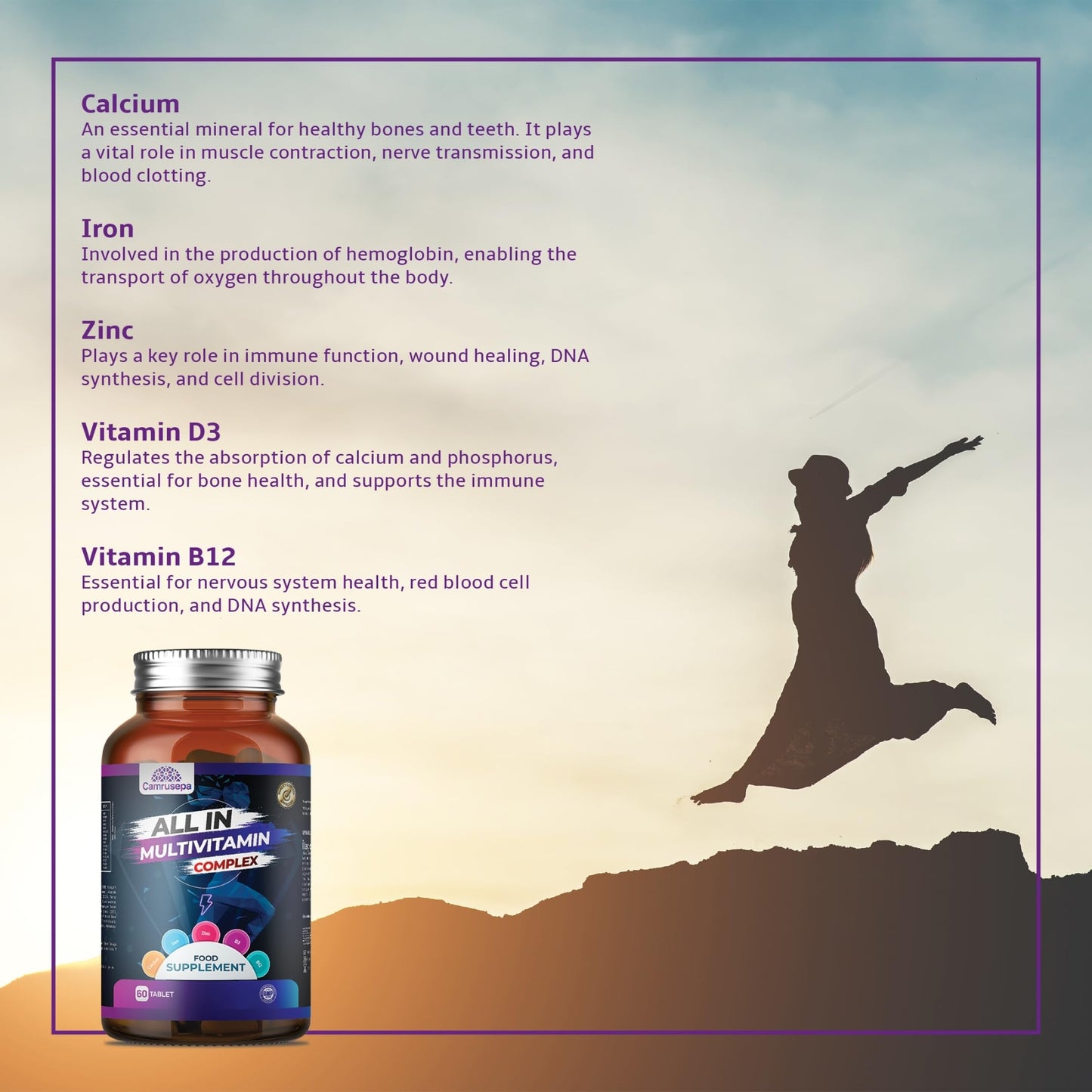 Tabletas diarias de complejo multivitamínico para adultos