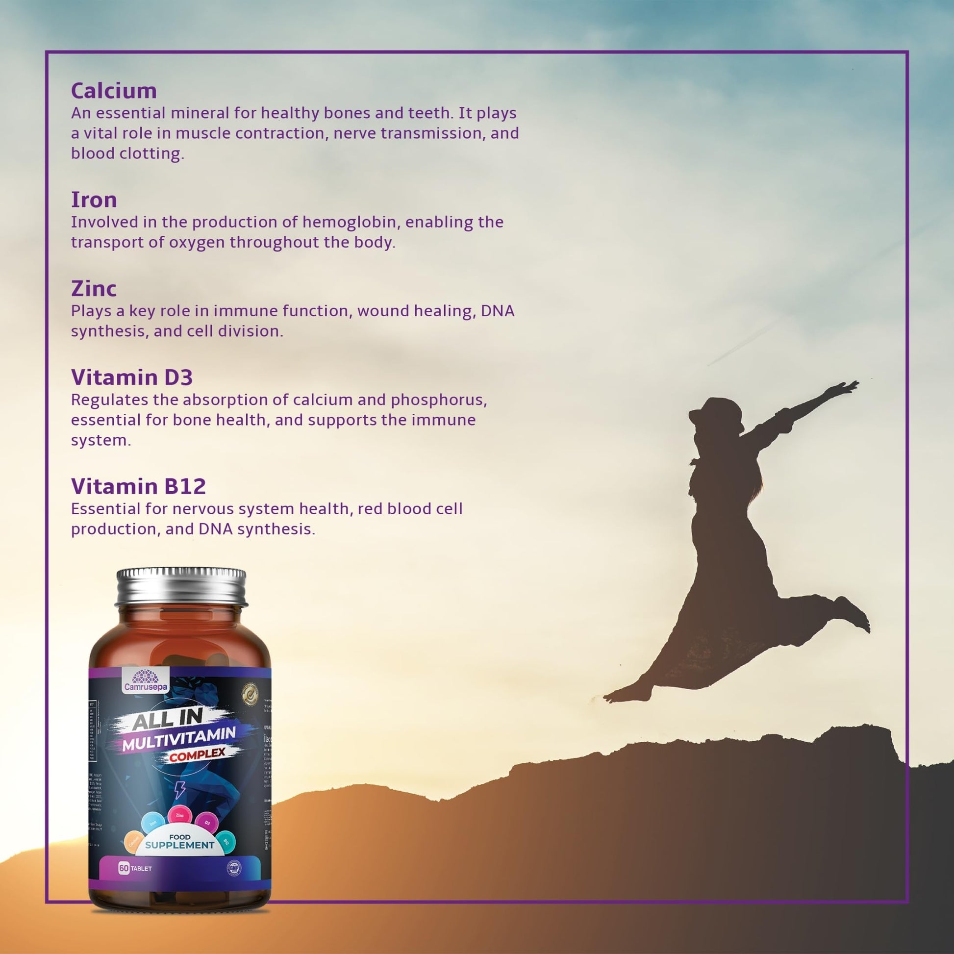 Tabletas diarias de complejo multivitamínico para adultos