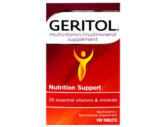 Caja de tabletas multivitamínico Geritol 100 unidades