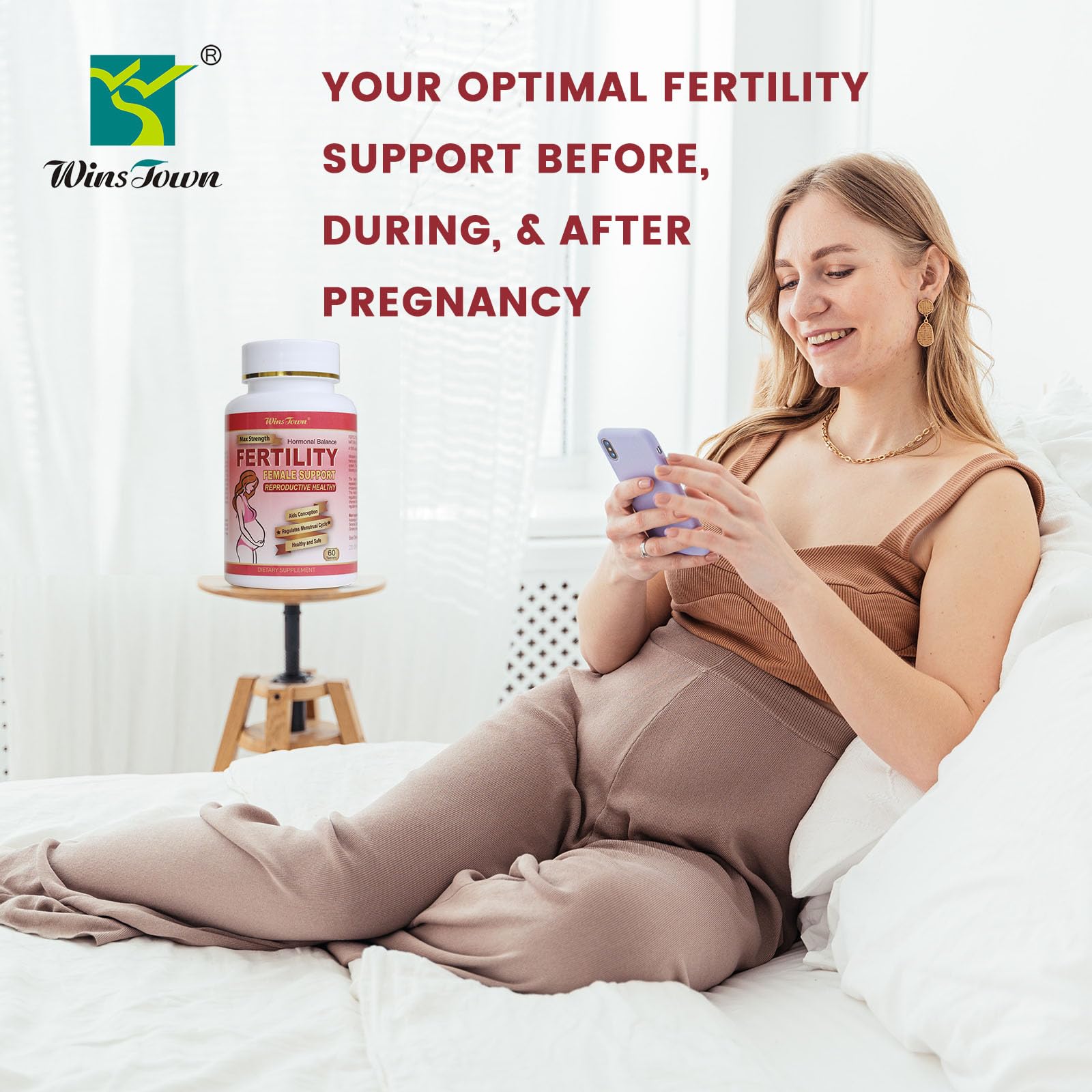 Tabletas naturales para fertilidad Wins Town caja