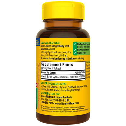 Tabletas Nature Made Vitamina B12 1000 mcg en blister