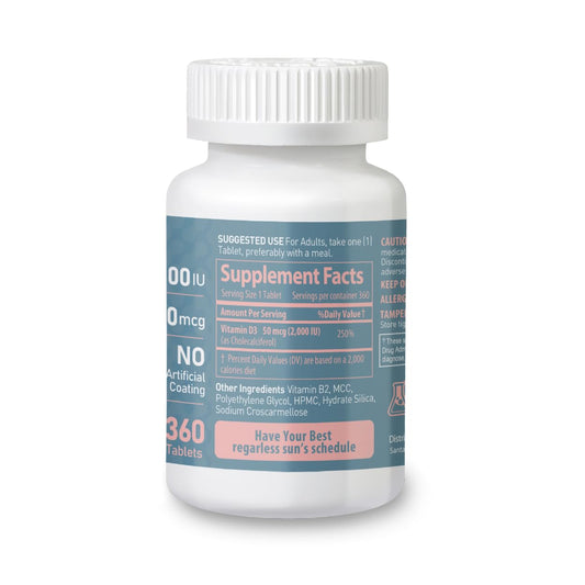 Tabletas NATURION vitamina d3 soporte inmune y óseo