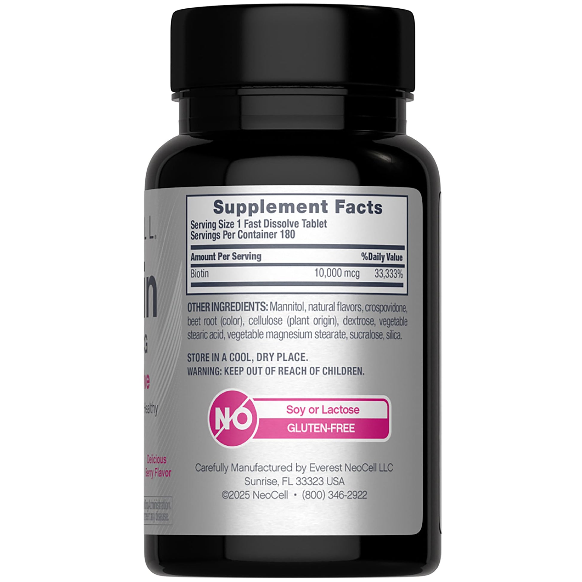 Tabletas NeoCell biotina 10000 mcg para cabello y piel