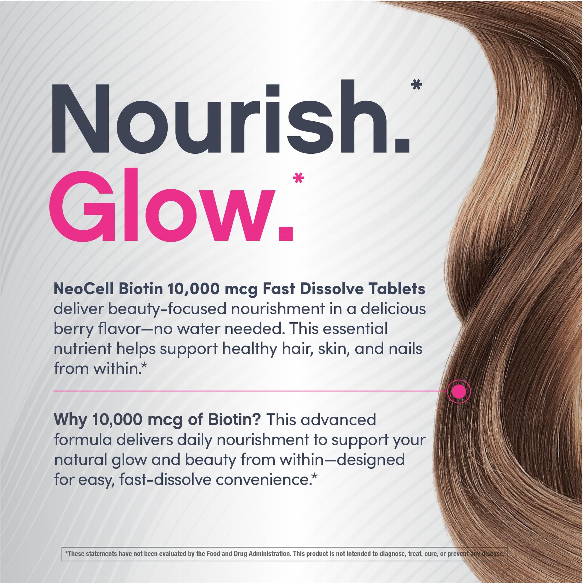 Tabletas NeoCell sabor baya para cabello brillante