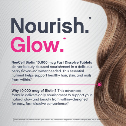 Tabletas NeoCell sabor baya para cabello brillante