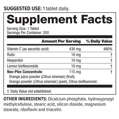 Tabletas NeoLife Super C liberación lenta 430mg vitamina c