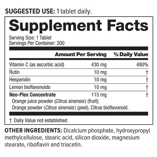 Tabletas NeoLife Super C liberación lenta 430mg vitamina c