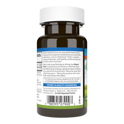 Tabletas Niacin-Time 500mg para metabolismo colesterol Carlson