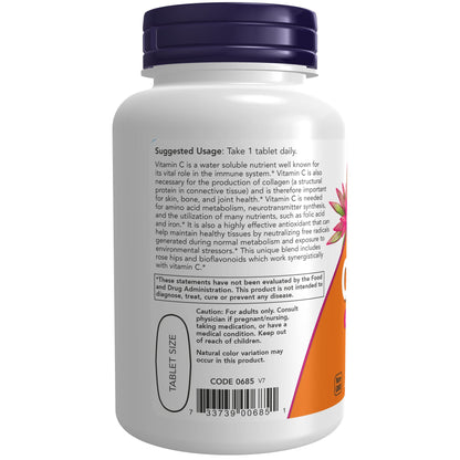Tabletas NOW vitamina c con protección antioxidante natural