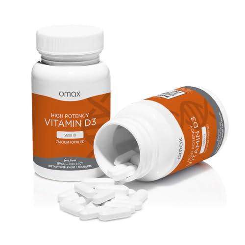 Tabletas Omax3 vitamina D3 y calcio para salud ósea