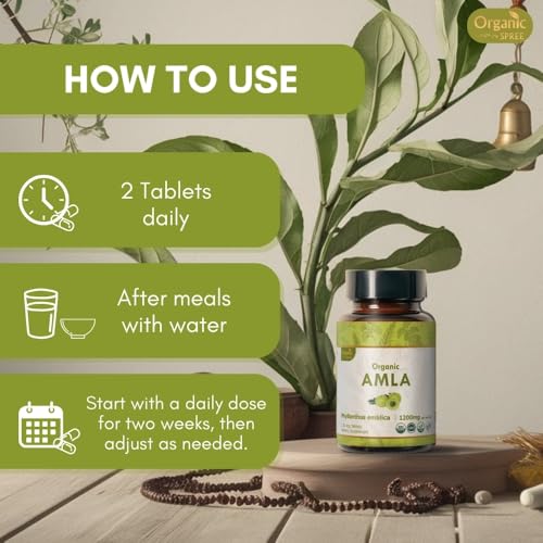 Tabletas Organic Spree Amla fabricadas en instalación GMP certificada