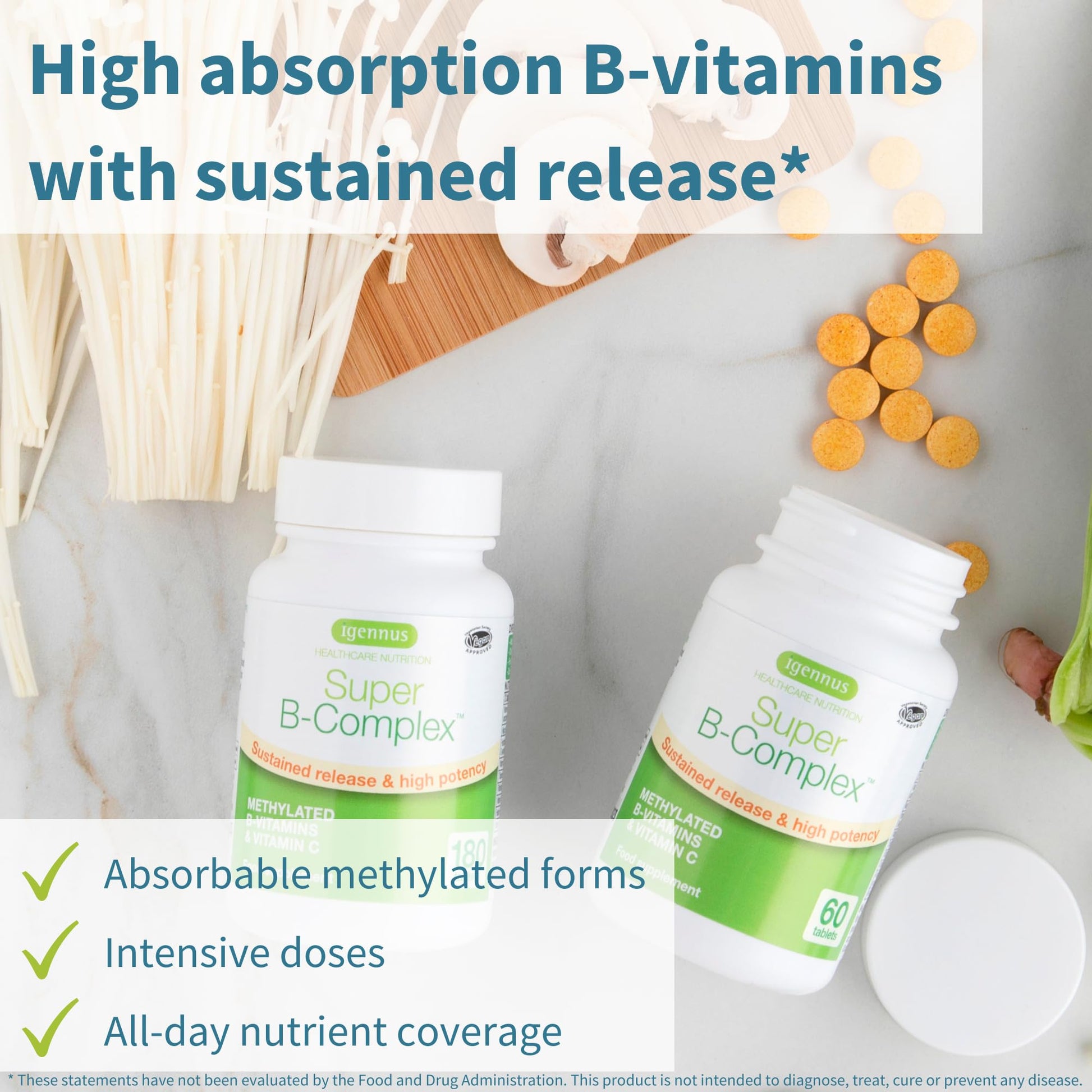 Tabletas pequeñas Igennus vitamina B metiladas