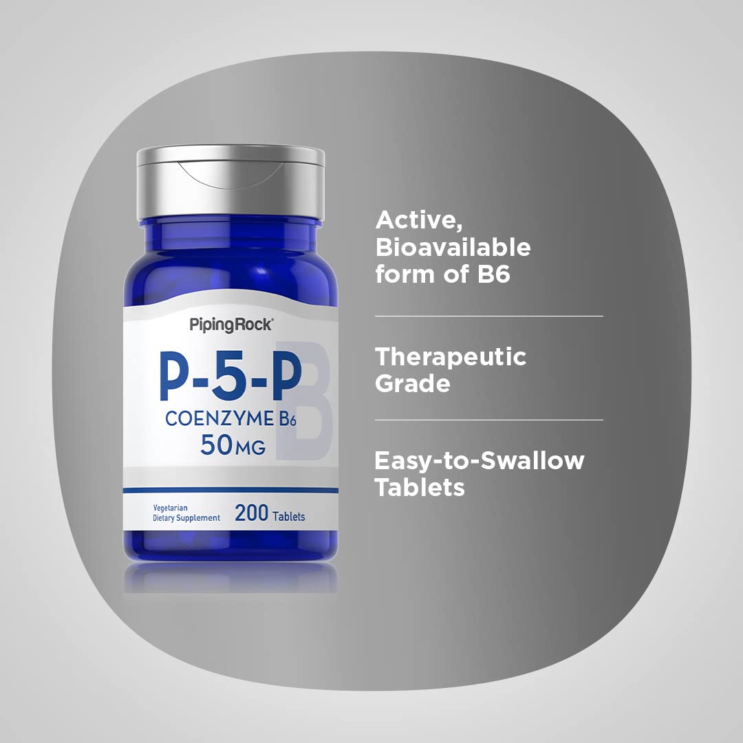 Tabletas de Piping Rock vitamina B6 P5P sin gluten ni GMO