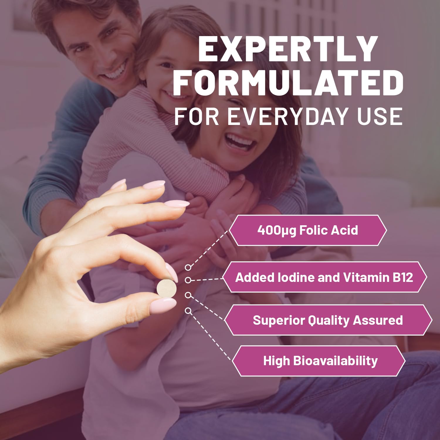 Tabletas prenatales Prowise ácido fólico con nutrientes esenciales