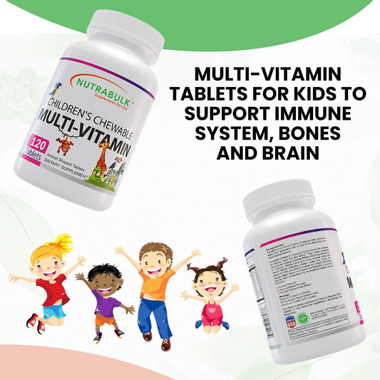 Tabletas sabor naranja, uva y cereza para nutrición infantil NutraBulk