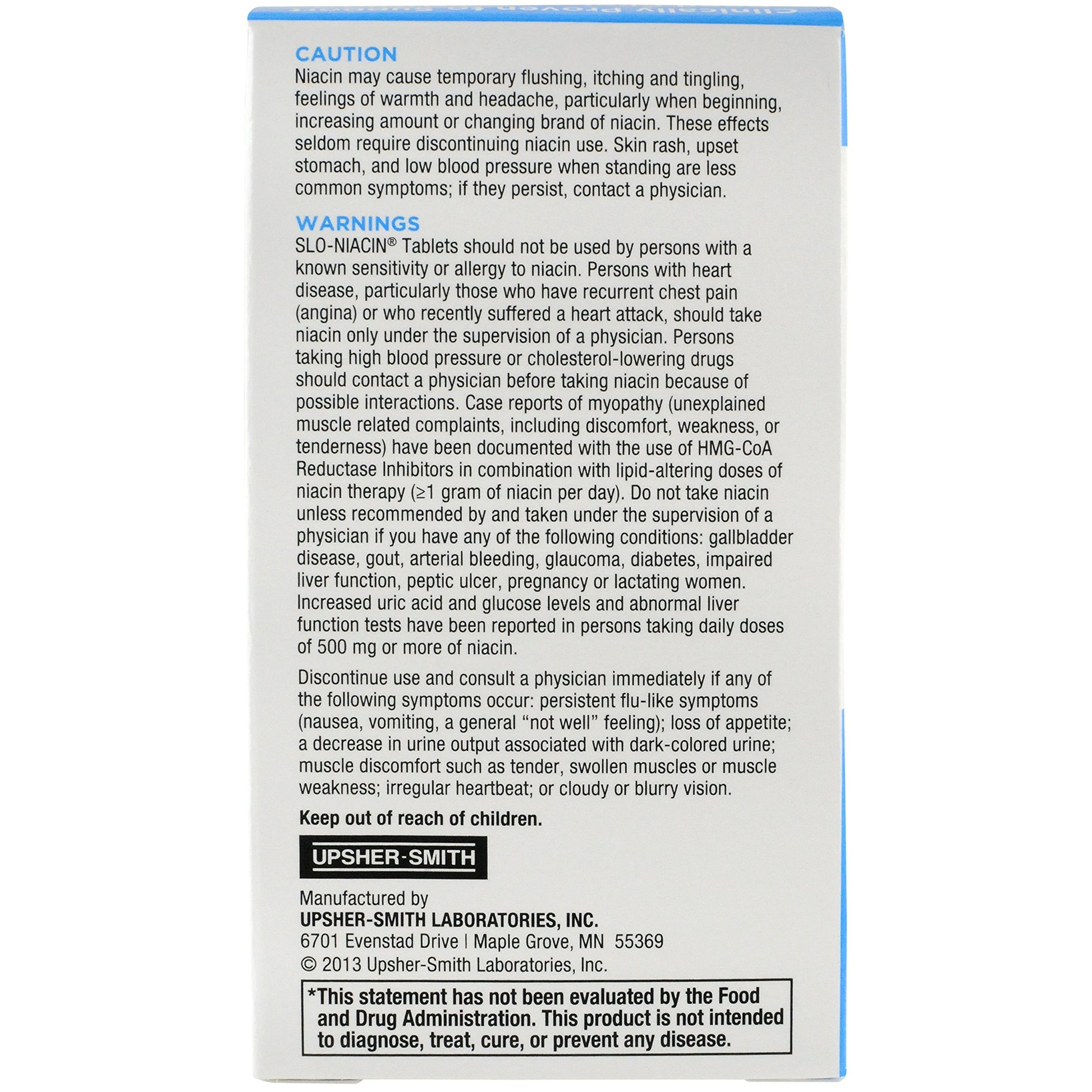 Tabletas Slo-Niacin niacina liberación controlada 500 mg