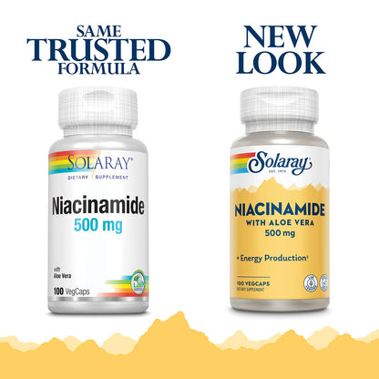 Tabletas SOLARAY niacinamida vitamina B-3 para energía