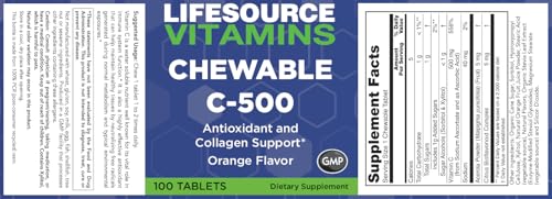 Tabletas con stevia vitamina C LifeSource sabor naranja