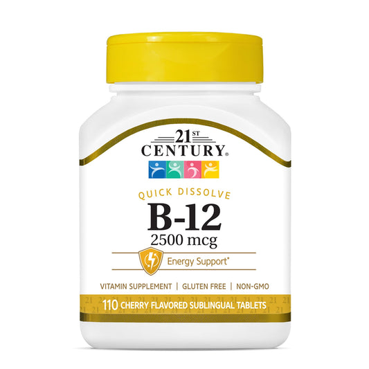 Tabletas sublinguales 21st Century vitamina B-12 2500 mcg