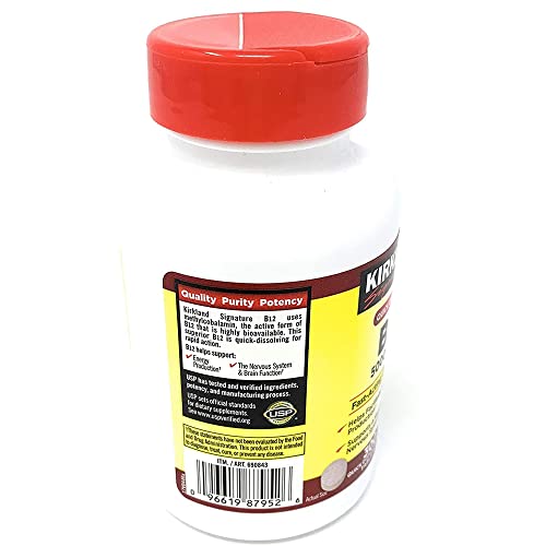 Tabletas sublinguales Kirkland Signature B-12 5000 mcg paquete doble