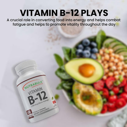 Tabletas sublinguales NutraBulk vitamina B-12 2500mcg