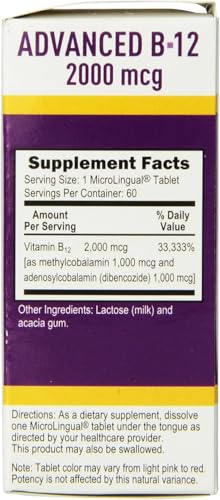 Tabletas sublinguales disolviéndose Superior Source B-12 NO SHOT 2000 mcg