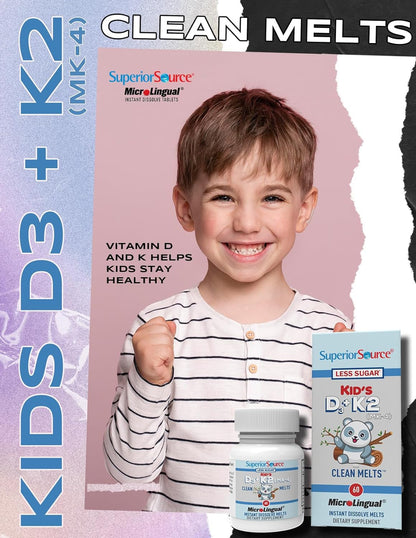 Tabletas sublinguales Superior Source D3 K2 para niños