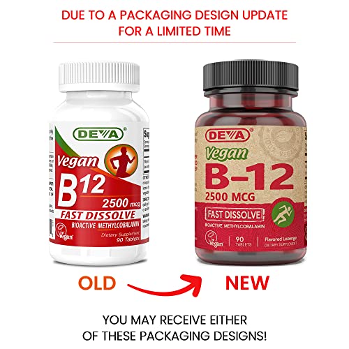 Tabletas sublinguales vitamina B12 DEVA 2500 mcg para nervios saludables
