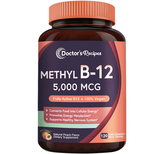 Tabletas sublinguales vitamina B12 Doctor's Recipes 5000 mcg