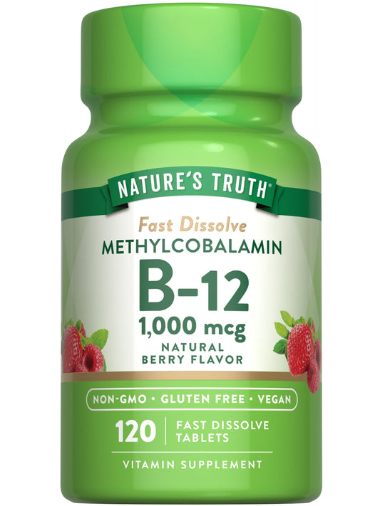 Tabletas sublinguales de vitamina B12 Nature's Truth sabor frutos rojos
