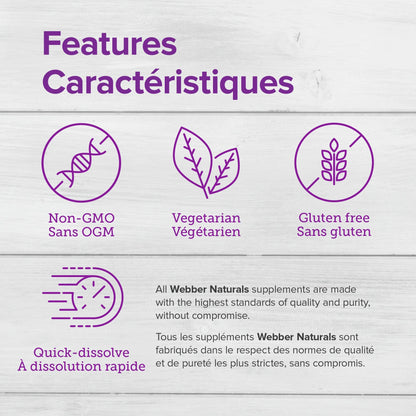 Tabletas sublinguales vitamina B12 Webber Naturals