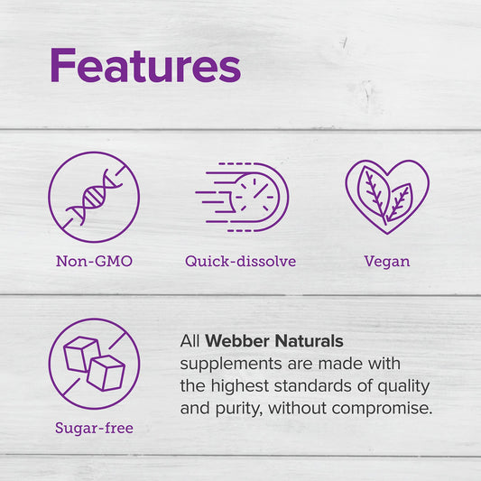Tabletas sublinguales Webber Naturals Vitamina B12 disolución rápida