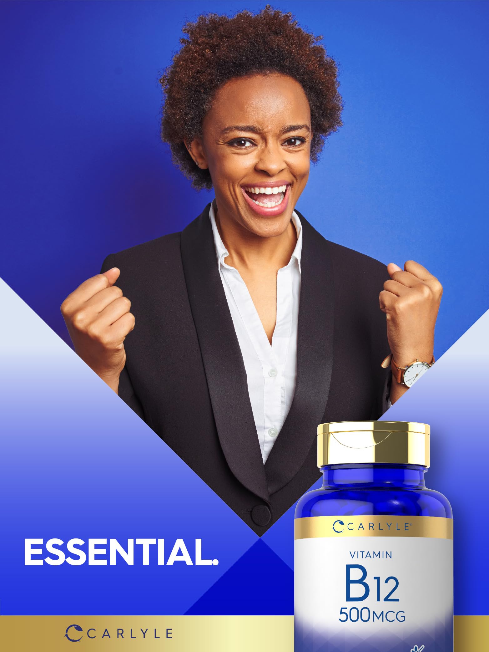 Tabletas de suplemento B12 Carlyle 500 mcg
