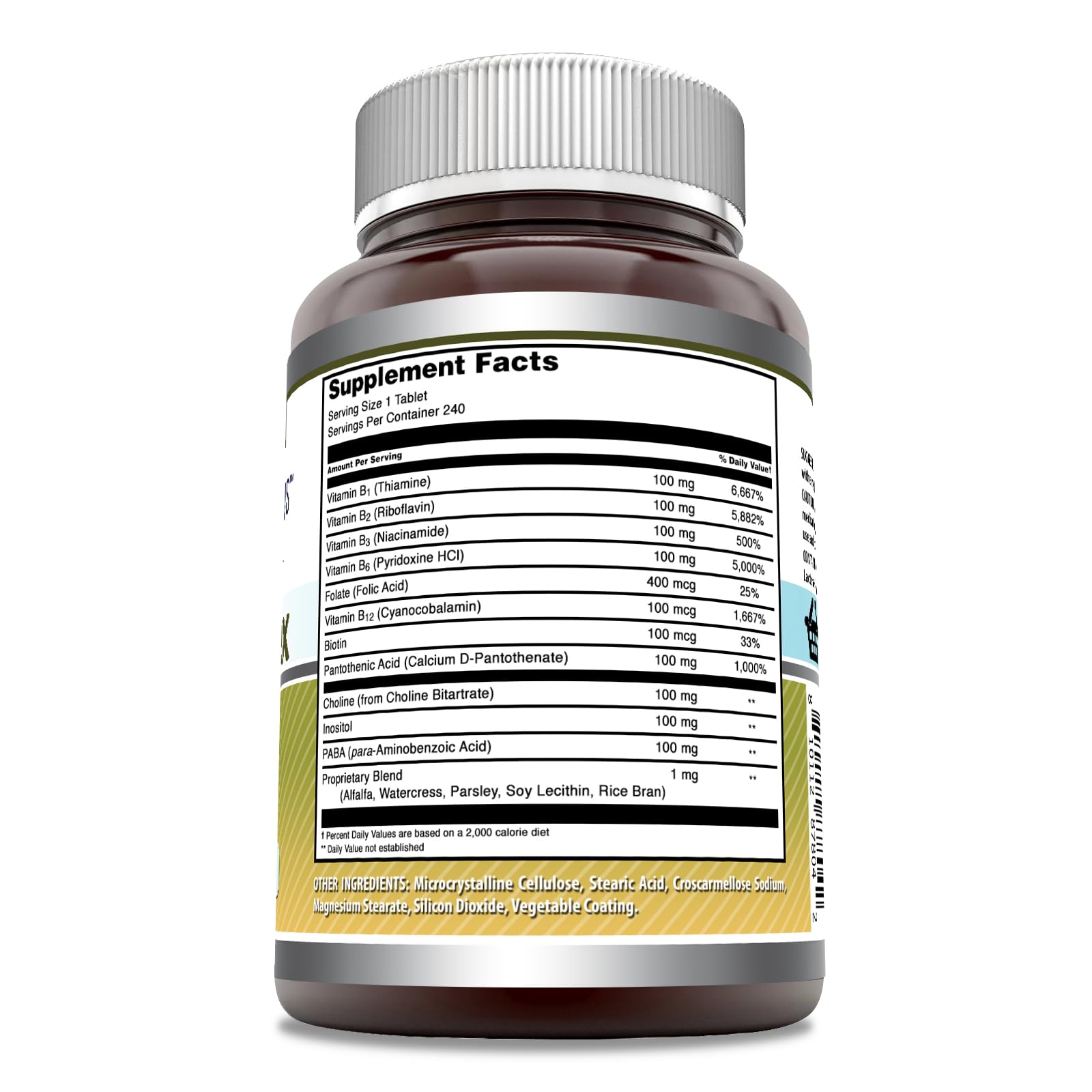Tabletas suplemento vitamina B Amazing Formulas close up