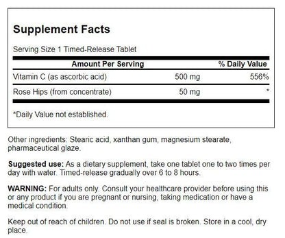 Tabletas Swanson vitamina C con escaramujo para salud