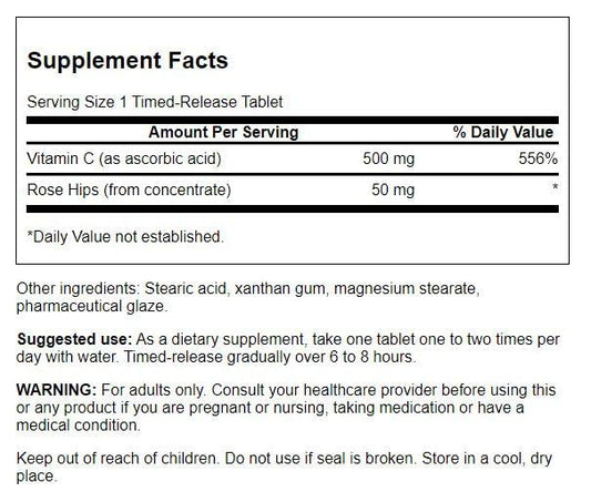 Tabletas Swanson vitamina C con escaramujo para salud