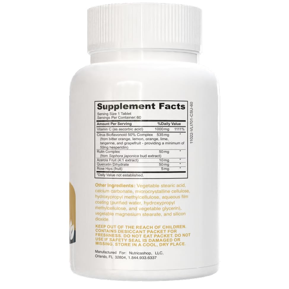Tabletas veganas NUTRICASHOP vitamina c alta absorción