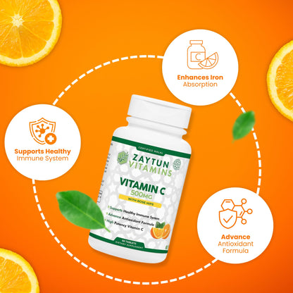 Tabletas veganas vitamina C Zaytun para sistema inmunológico