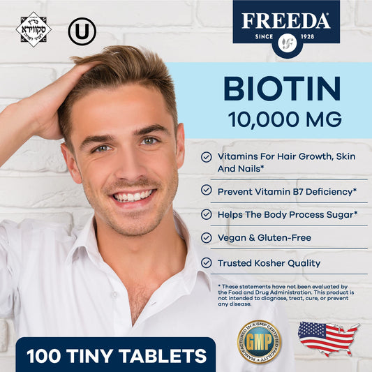Tabletas veganas FREEDA biotina para piel y uñas saludables