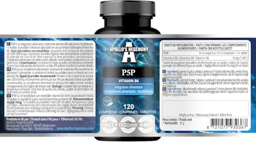 Tabletas veganas Pyridoxal-5-Fosfato vitamina B6 suplementación
