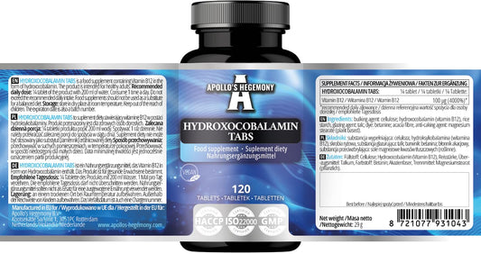 Tabletas veganas vitamina b12 apollo's hegemony lado