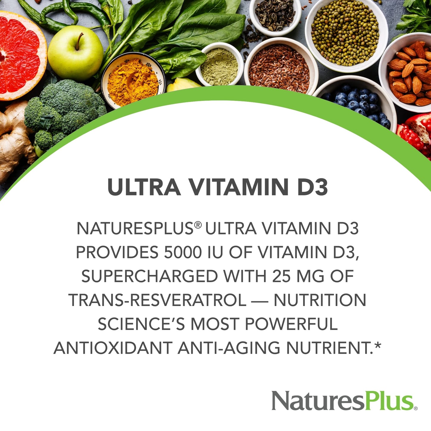Tabletas veganas vitamina D3 Natures Plus 5000 UI