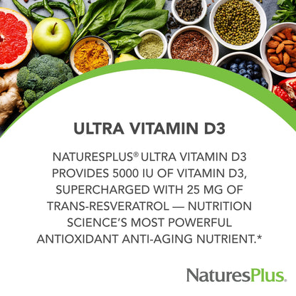 Tabletas veganas vitamina D3 Natures Plus 5000 UI