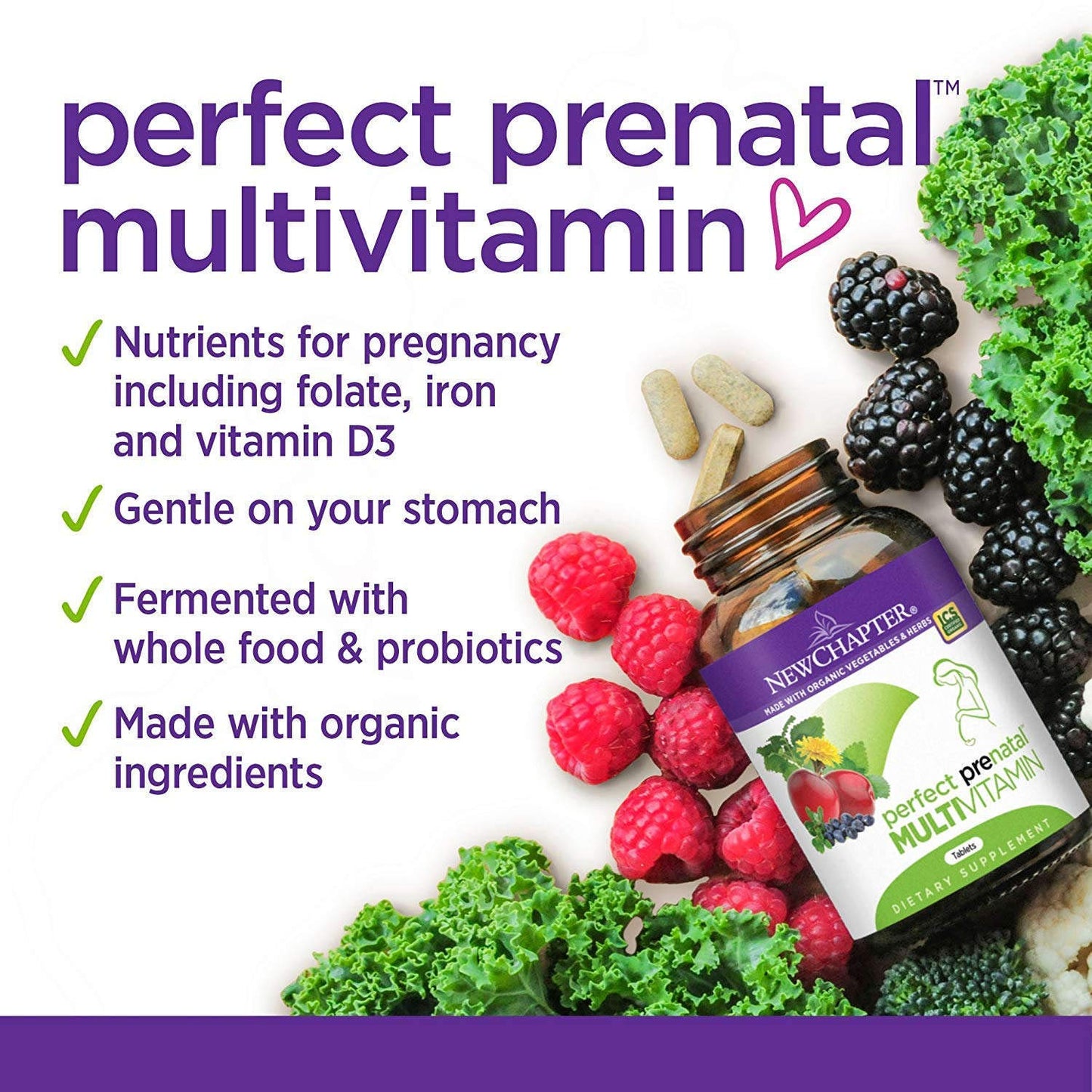 Tabletas vegetarianas multivitamínico prenatal New Chapter