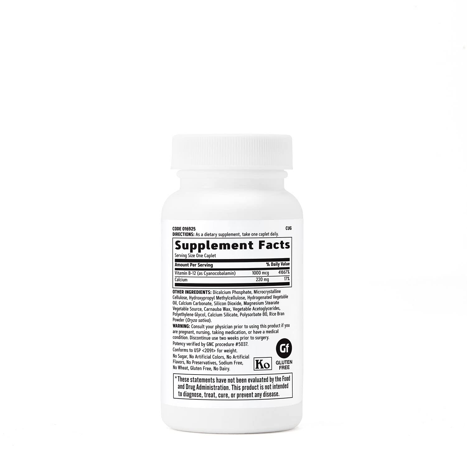 Detalle de tabletas vegetarianas Vitamina B12 GNC 1000mcg