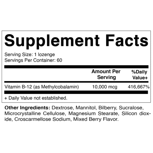 Tabletas Vitamatic vitamina B12 metilada para nutrición nerviosa