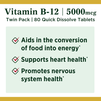 Tabletas vitamin B12 Nature's Bounty sabor cereza