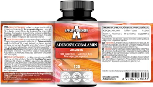 Tabletas de vitamina b12 adenocobalamina APOLLO'S HEGEMONY