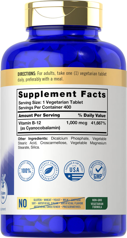 Tabletas vitamina B12 alta potencia Carlyle